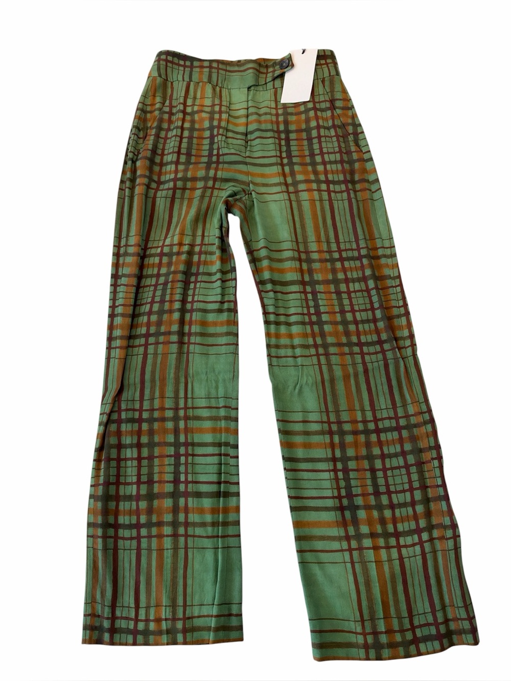 ZARA ZW COLLECTION PLAID CHECK TROUSERS IN GREEN - Picture 5 of 11